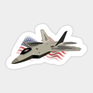 F22 Raptor with the American Flag Sticker